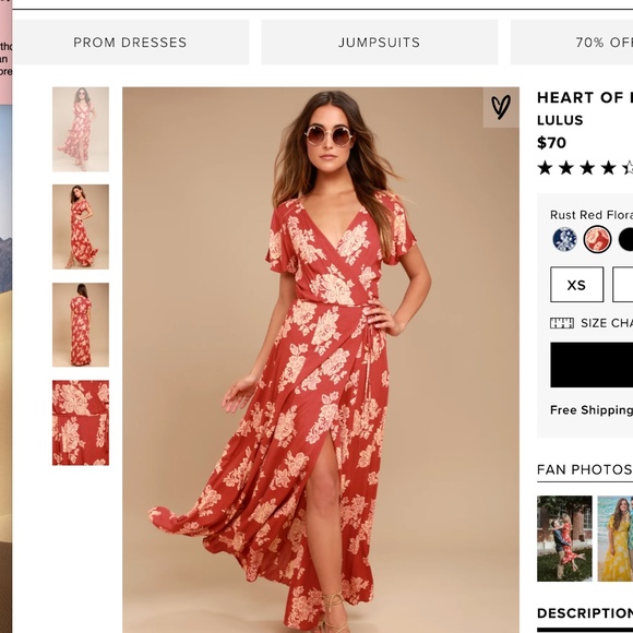 Lulu's Dresses & Skirts - Heart of Marigold Rust Red Floral Wrap Maxi Dress